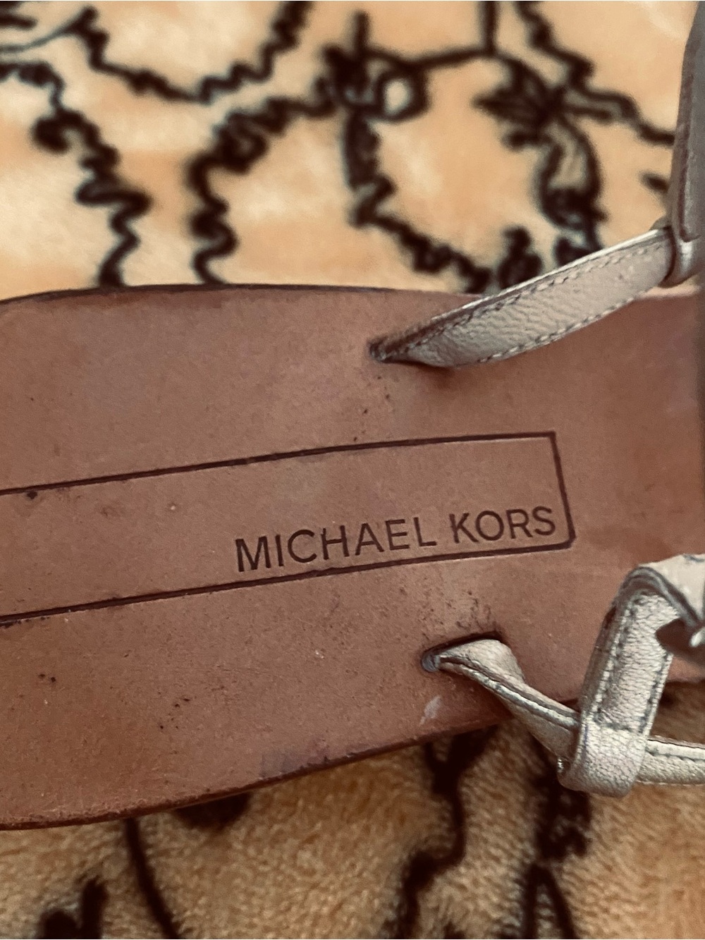 Michael Kors shoes Metallic Gold Ring-Embellished T-Strap Sandals - Picture 13 of 13